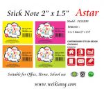 Astar 1.5 x 2" Fluorescent Colour Sticky Note Paper